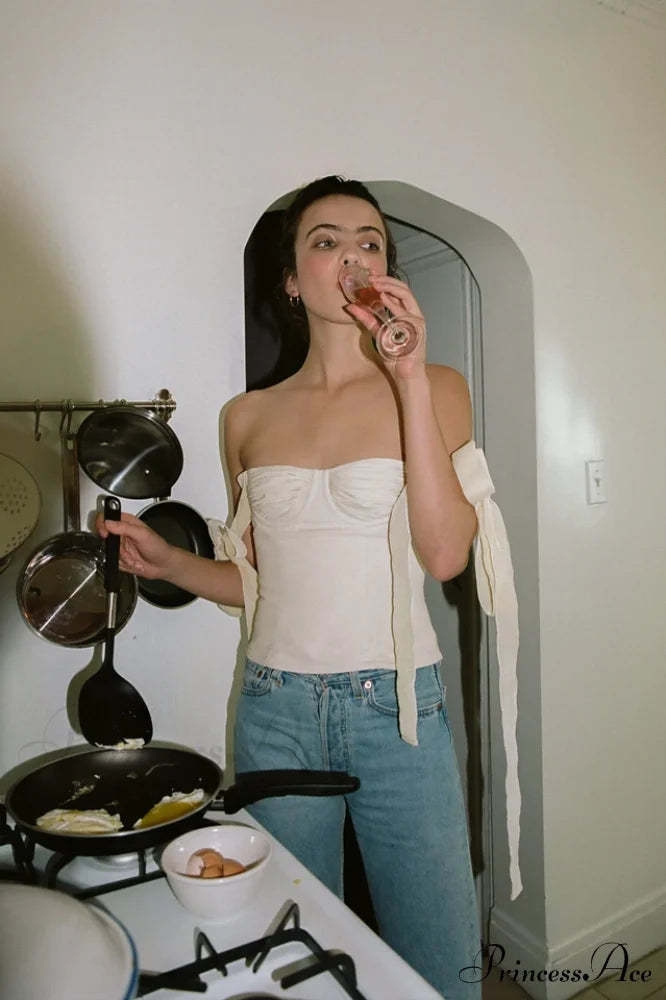 Lace Up Stylish White Tank Top