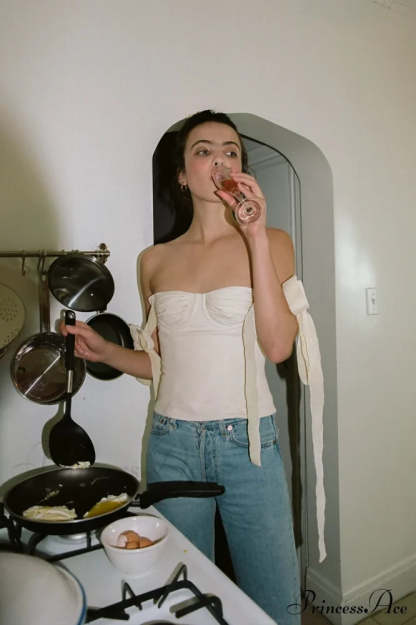 Lace Up Stylish White Tank Top