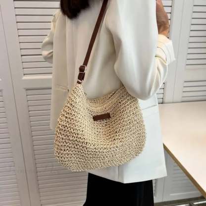 Ladies Summer Straw Crossbody Shoulder Bag shoulder-250126