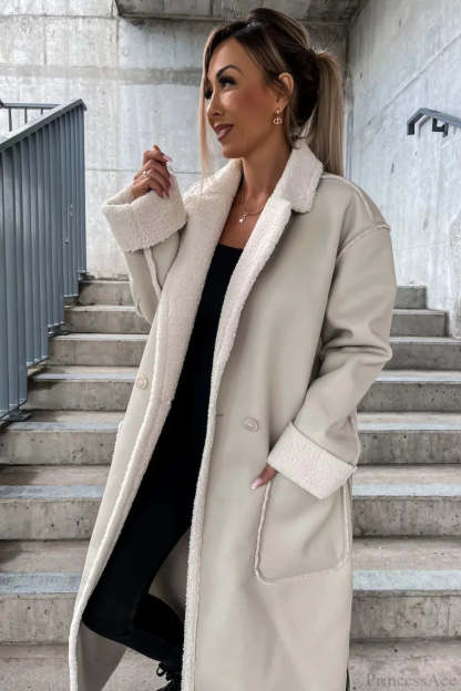 Leather Thickened Trench-Inspired Relaxed Tie Waist Overcoat