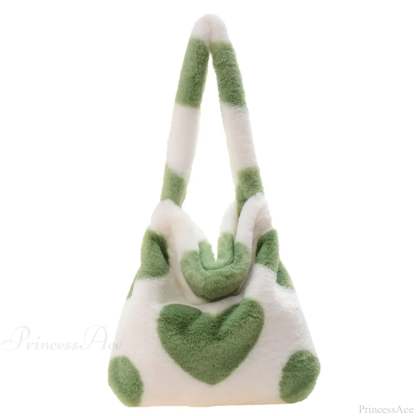 Leopard Love Heart Pattern Underarm Shoulder Bag Green Heart shoulder-250126