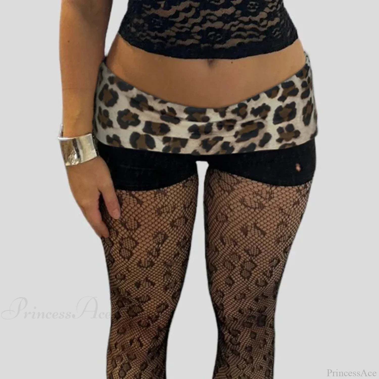 Leopard Patchwork Skinny Short short-250223