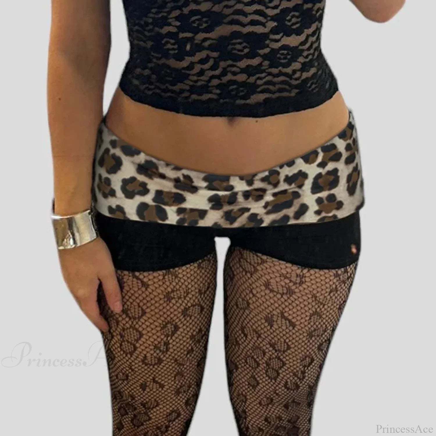 Leopard Patchwork Skinny Short short-250223