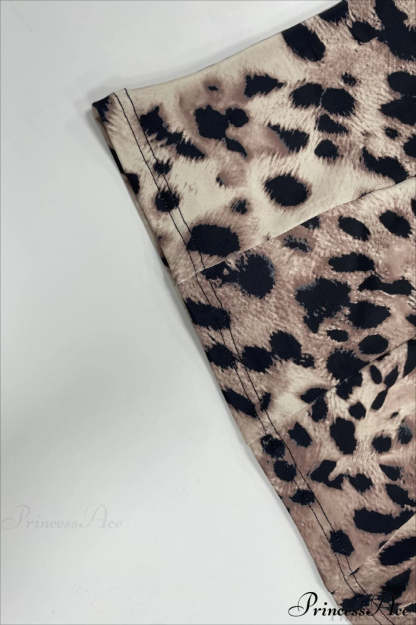 Leopard Print Bodycon Spaghetti Midi Dress