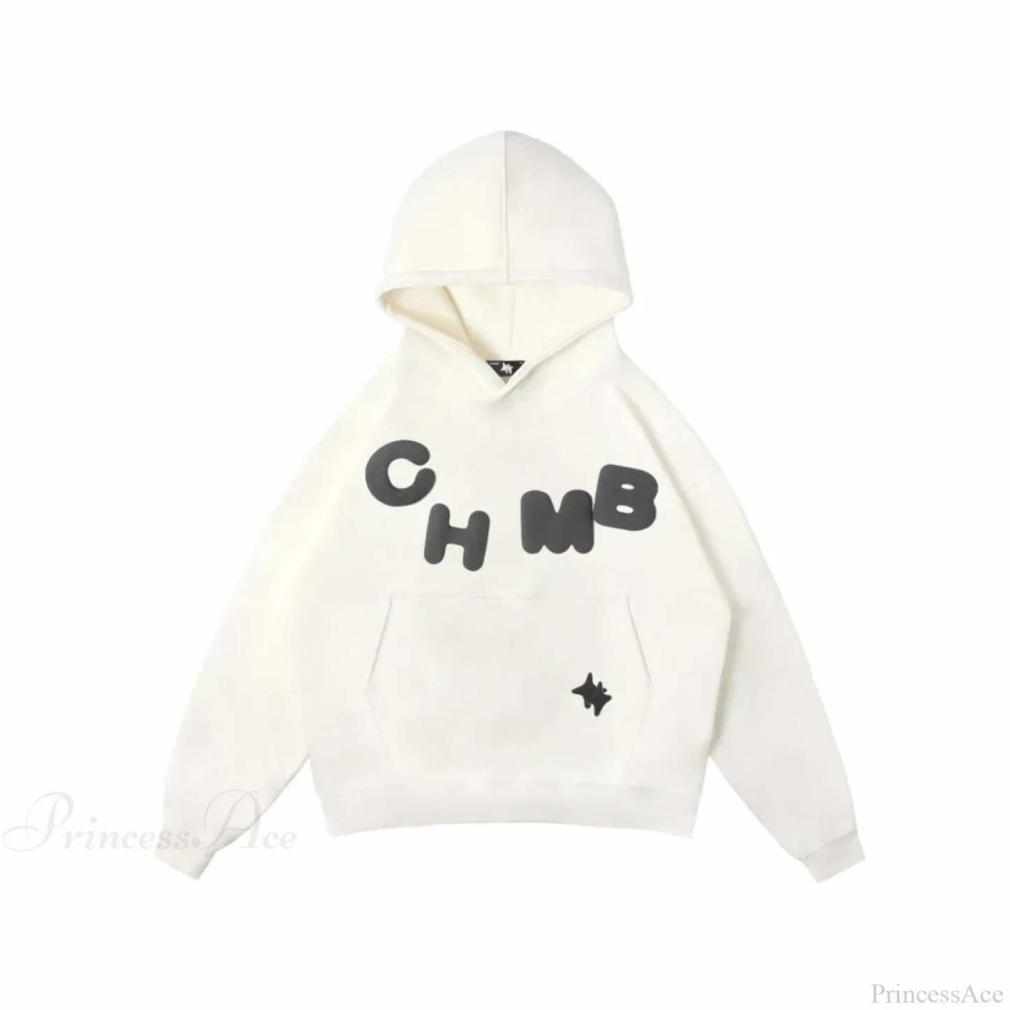 Letter Graphic Oversized Hoodie white 2 / S