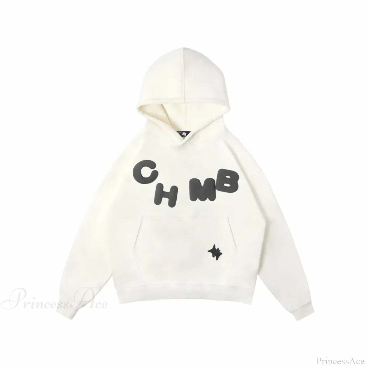 Letter Graphic Oversized Hoodie white 2 / S