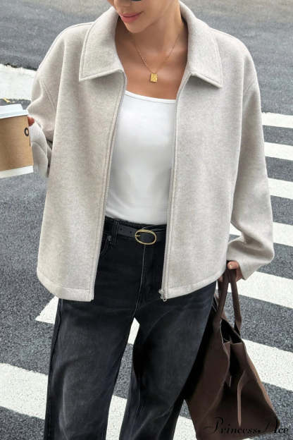 Long Sleeve Elegant Versatile Coat Beige / S