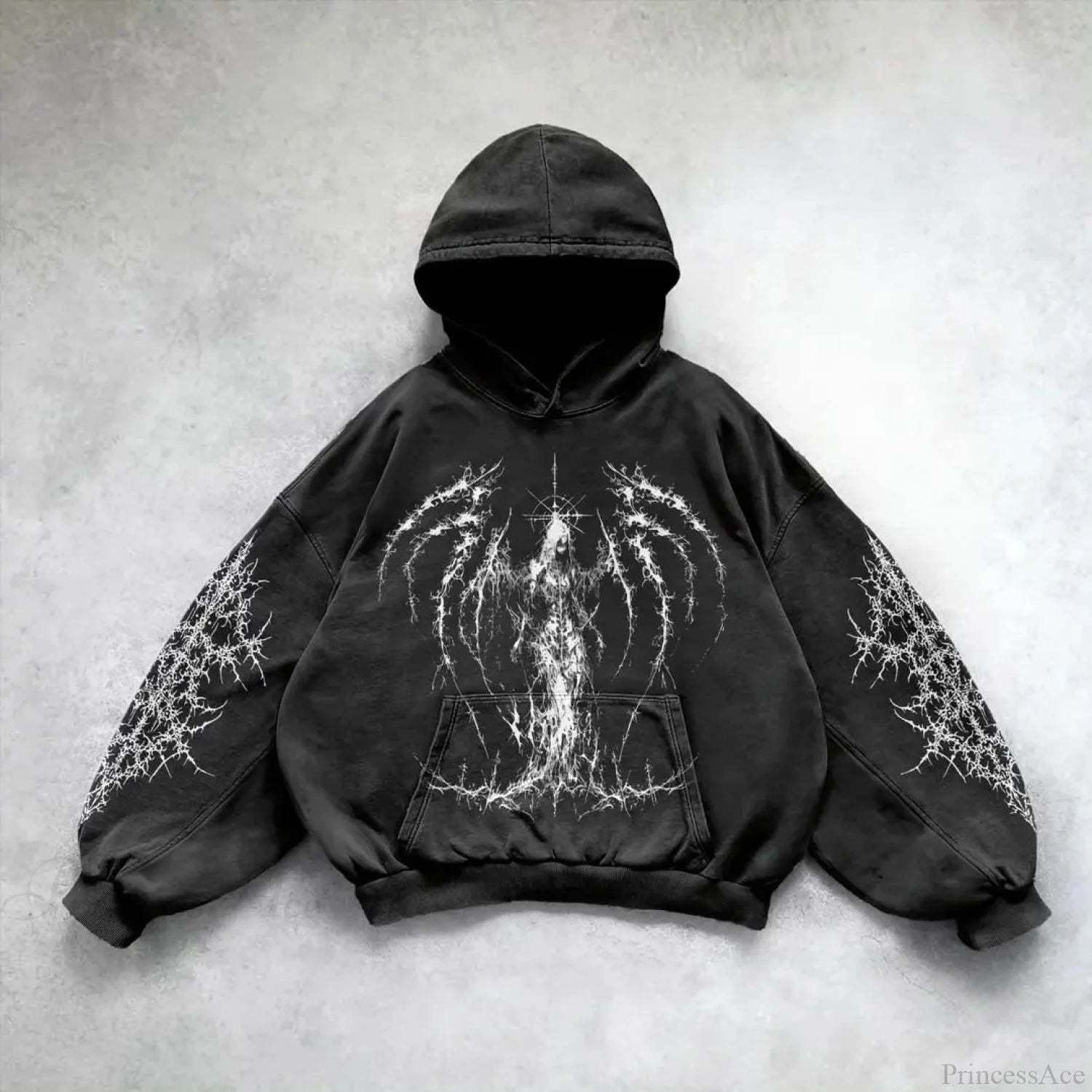 Casual Vintage Print Hoodie