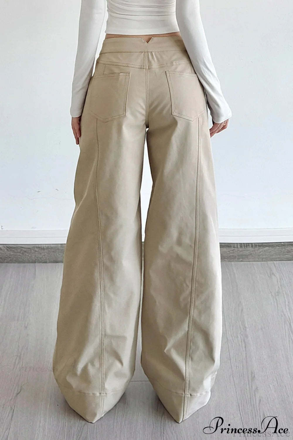 Loose Wide-Leg Drawstring Cargo Pants