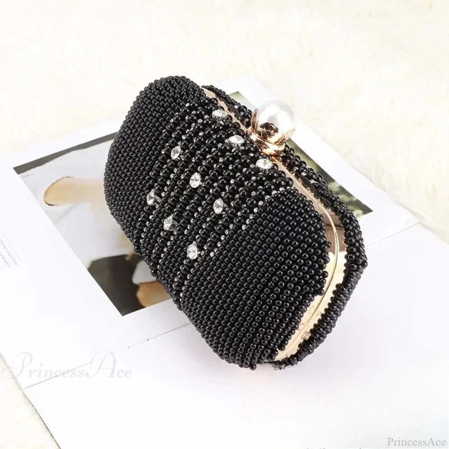 Luxury Diamond Pearl Beaded Evening Wristlet 20cm / As picture wristlet-250126