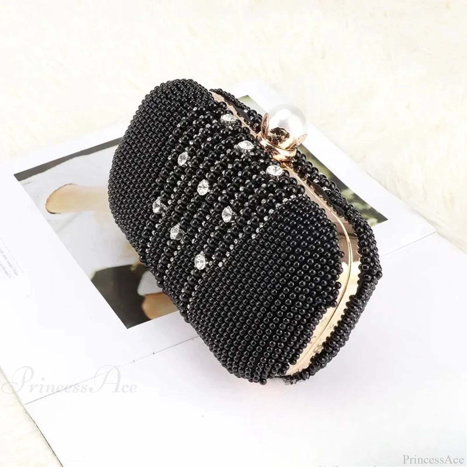 Luxury Diamond Pearl Beaded Evening Wristlet 20cm / As picture wristlet-250126
