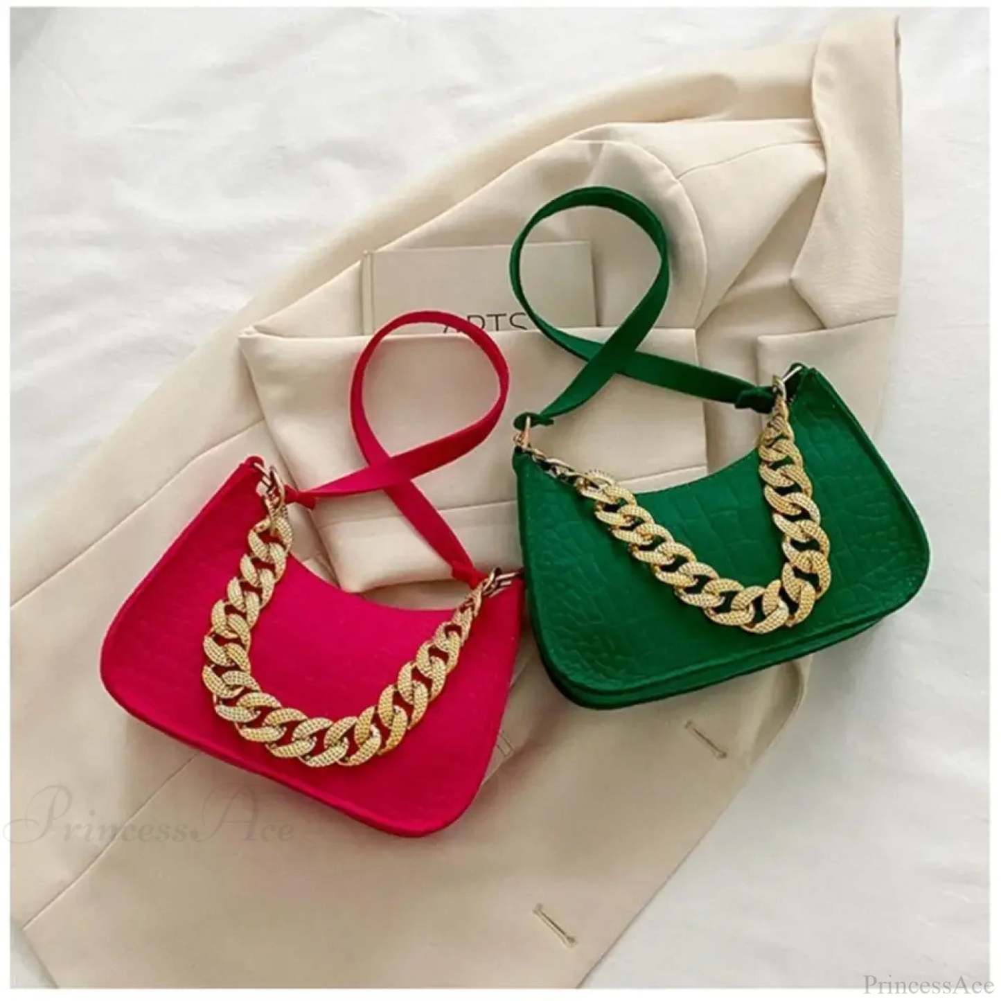 Luxury Metal Chain Shoulder Handbag Elegant Clutch handbag-250126