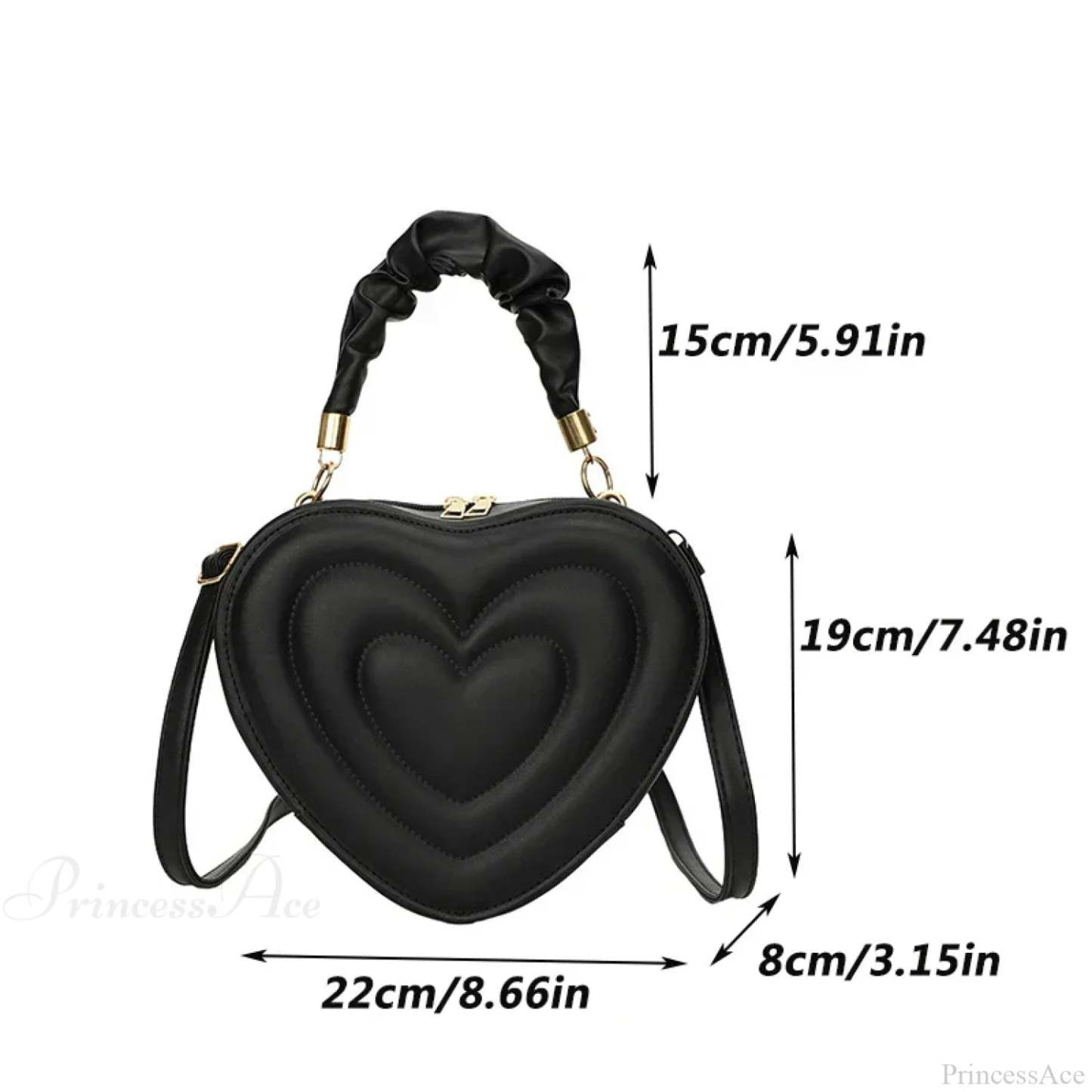 Luxury Quilted PU Leather Heart Crossbody crossbody-250126