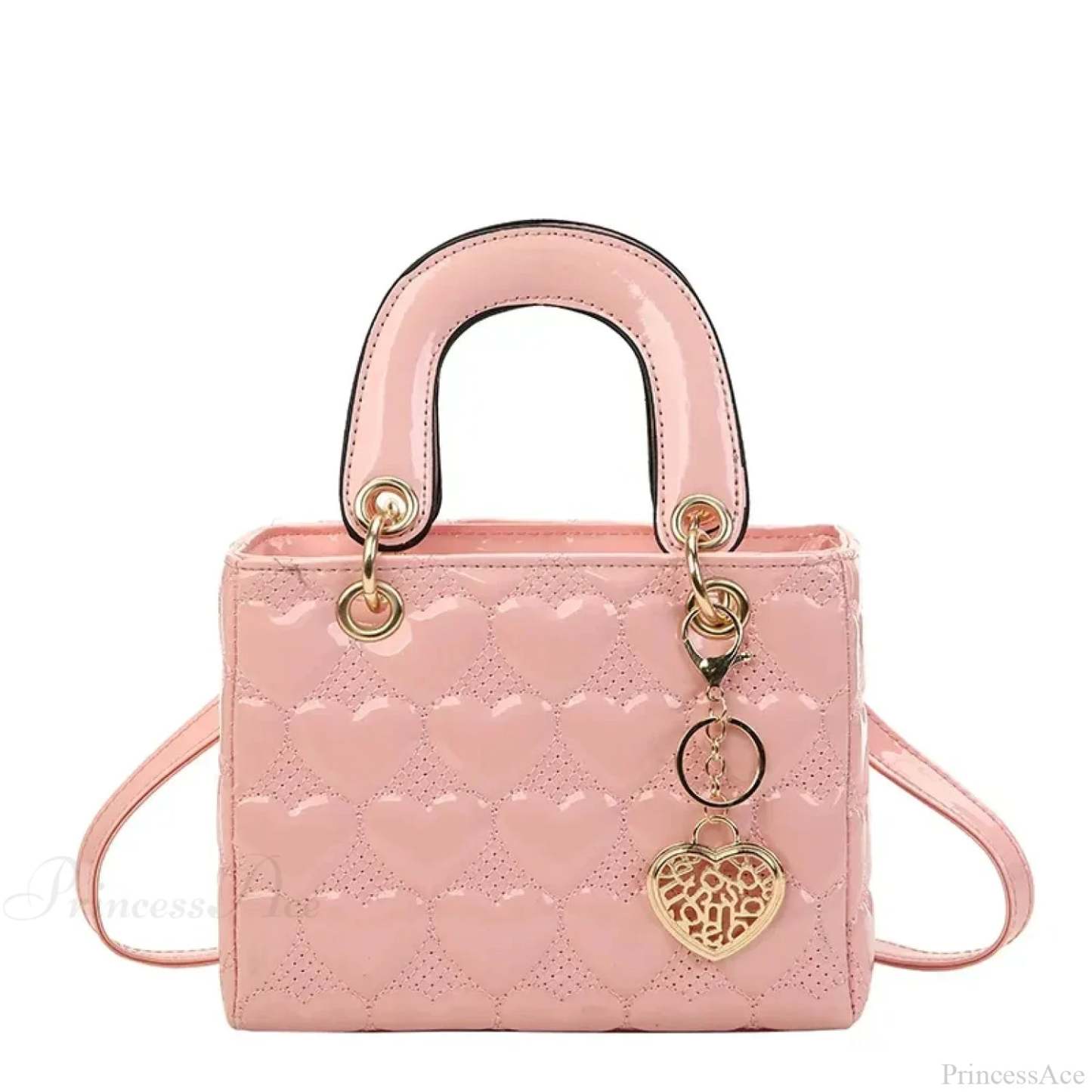 Luxury Quilted Square Handle Crossbody Handbag Pink handbag-250126