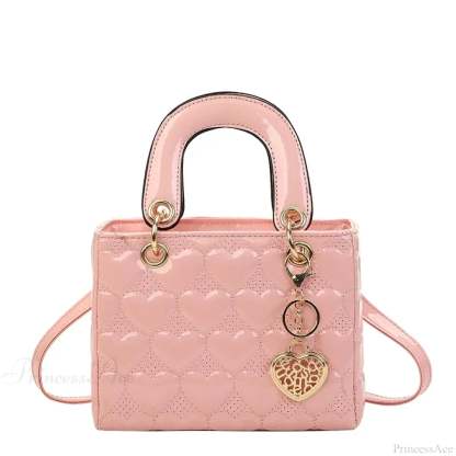 Luxury Quilted Square Handle Crossbody Handbag Pink handbag-250126
