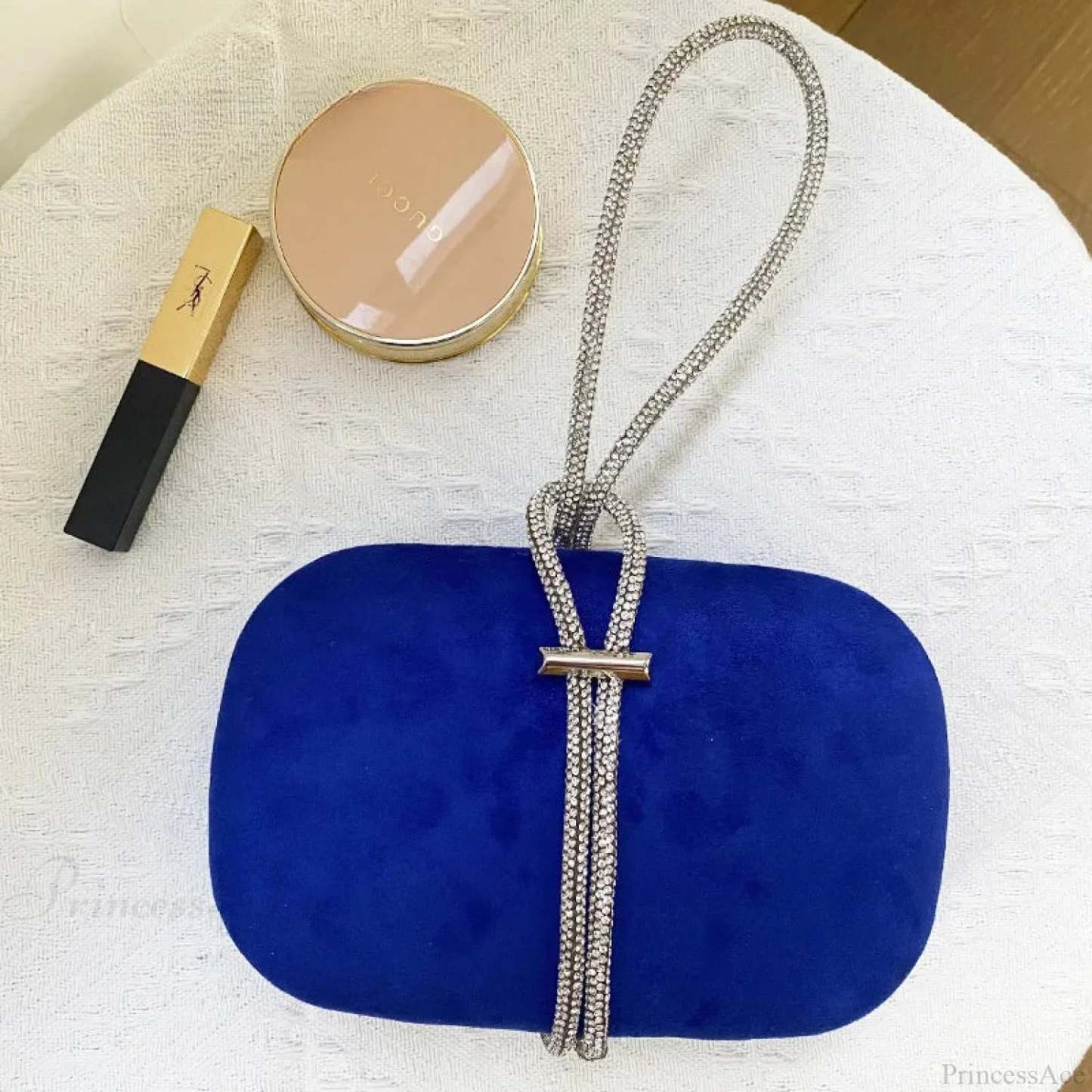 Luxury Red Velvet Crystal Handle Evening Wedding Tote Handbag clutchbag-250126