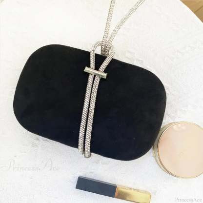 Luxury Red Velvet Crystal Handle Evening Wedding Tote Handbag clutchbag-250126