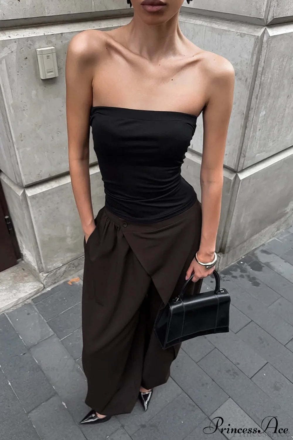 Maillard Asymmetrical High Waist Pants