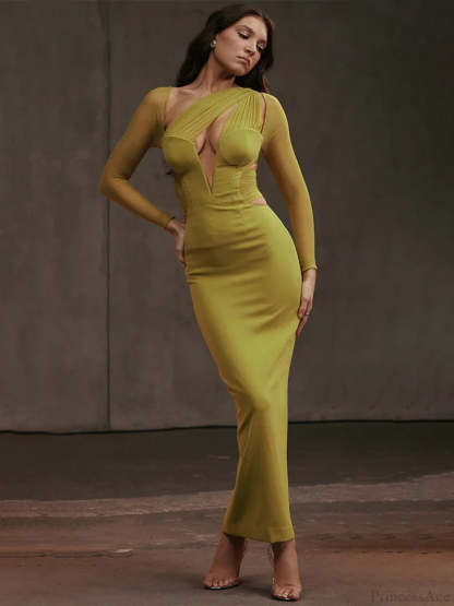 Mesh Patchwork Slim Bodycon Vacation Dress vacationdress-250223