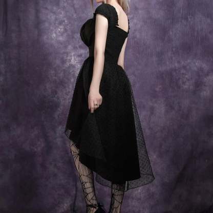 Mesh Tailcoat Midi Dress