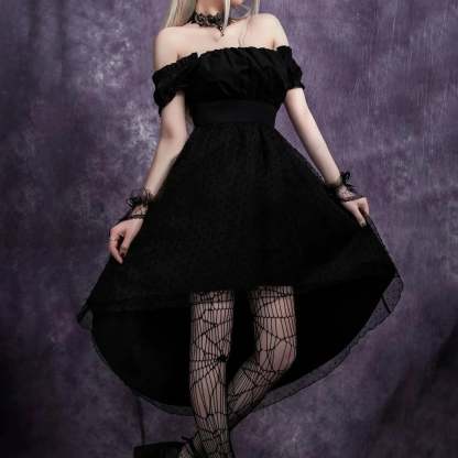 Mesh Tailcoat Midi Dress Black / S