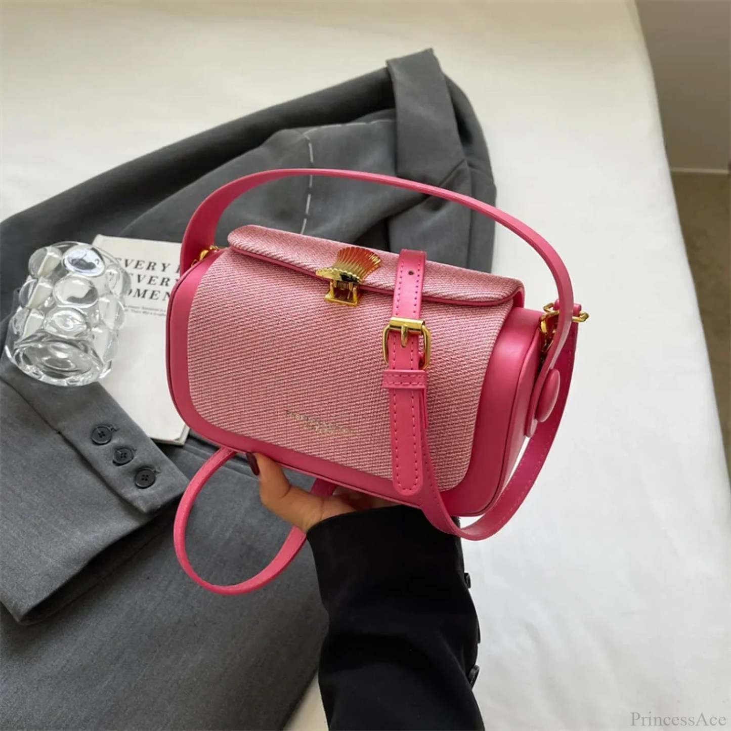 Mini Square Crossbody Luxury Designer Handbag Style 2 Pink / 20x12x9cm handbag-250126