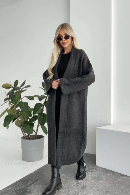 Minimalist Elegant Collarless Cardigan-Inspired Overcoat