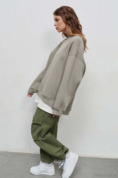 Minimalist Solid Crew Neck Oversize Sweatshirts