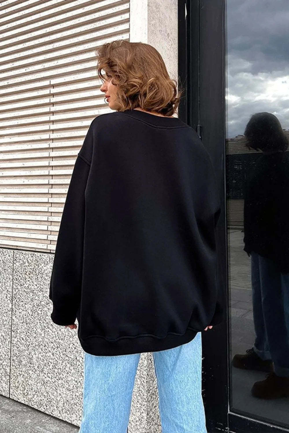 Minimalist Solid Crew Neck Oversize Sweatshirts