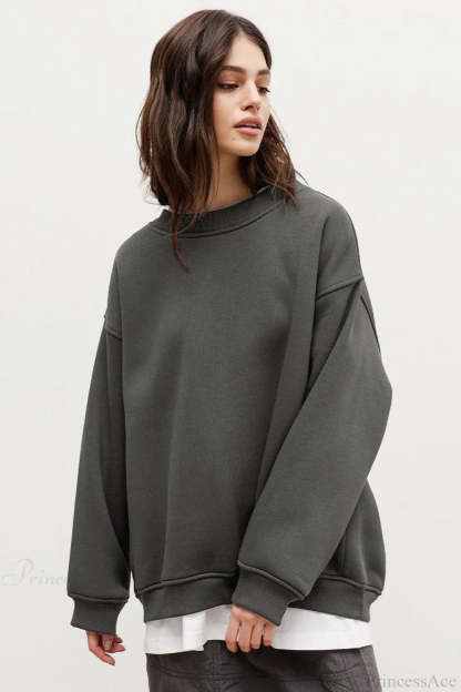 Minimalist Solid Crew Neck Oversize Sweatshirts