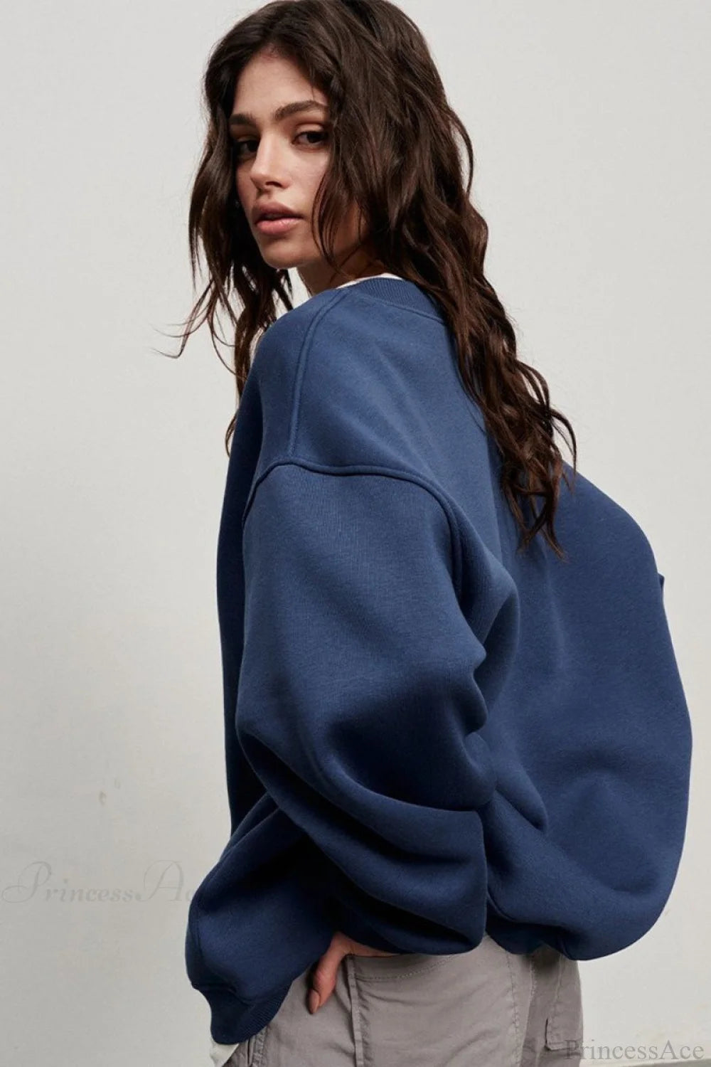 Minimalist Solid Crew Neck Oversize Sweatshirts