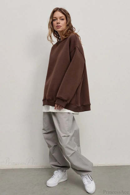 Minimalist Solid Crew Neck Oversize Sweatshirts