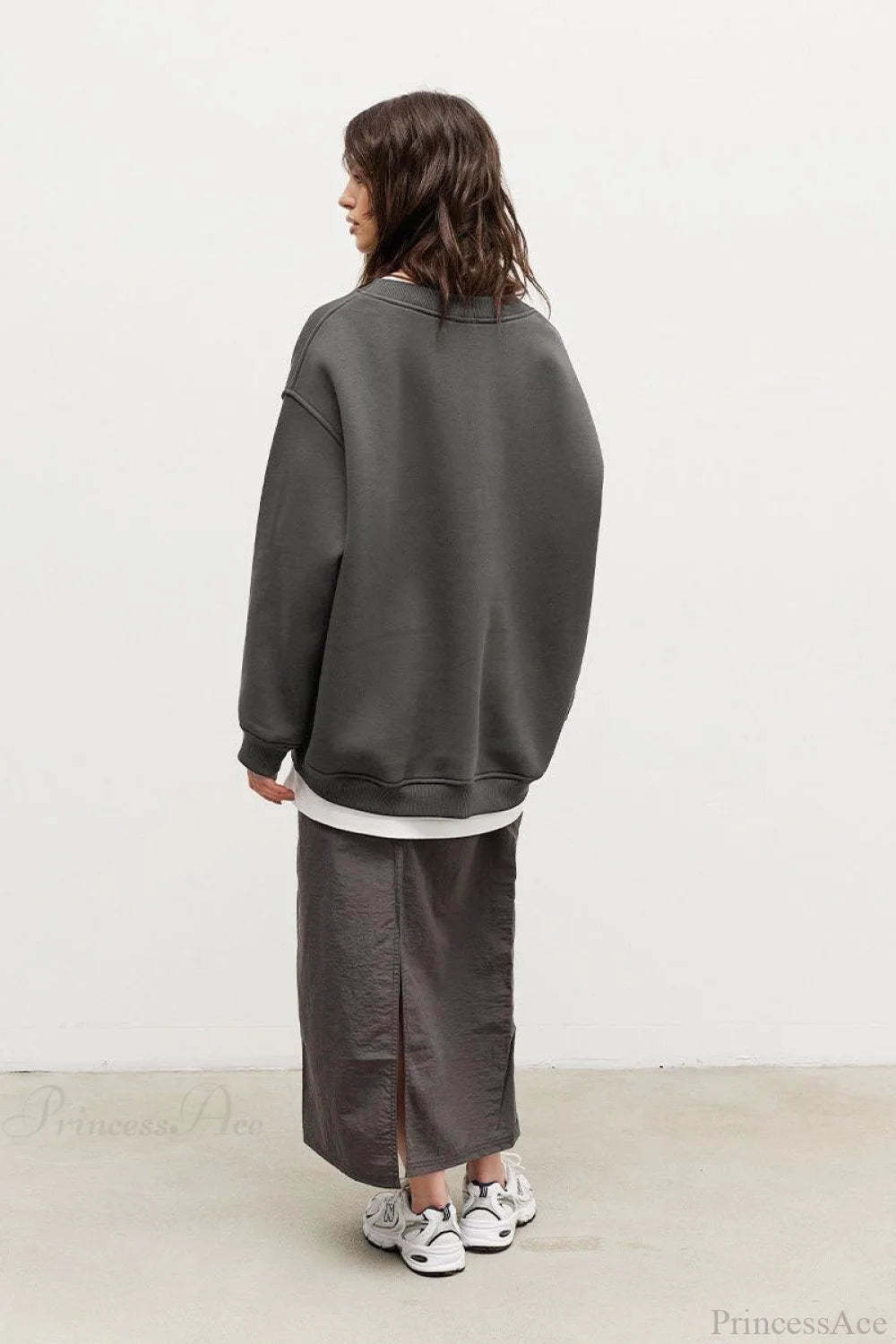 Minimalist Solid Crew Neck Oversize Sweatshirts