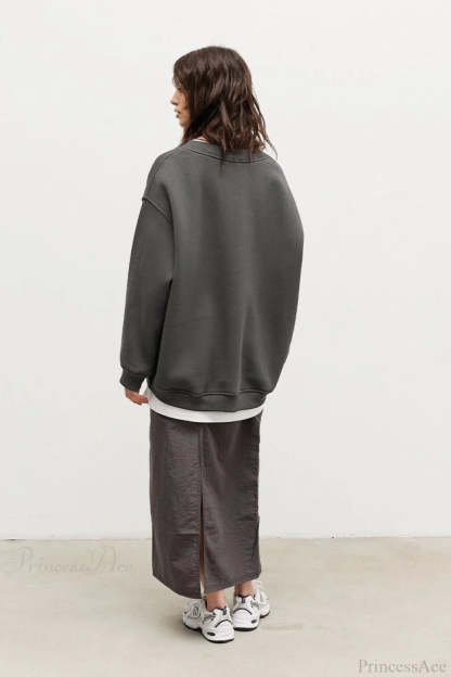 Minimalist Solid Crew Neck Oversize Sweatshirts