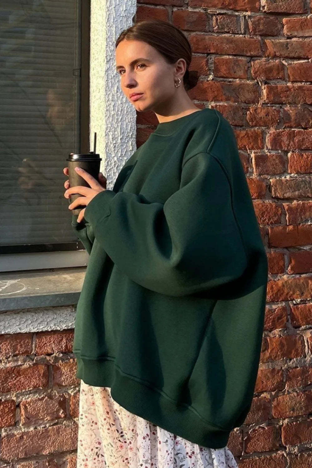 Minimalist Solid Crew Neck Oversize Sweatshirts