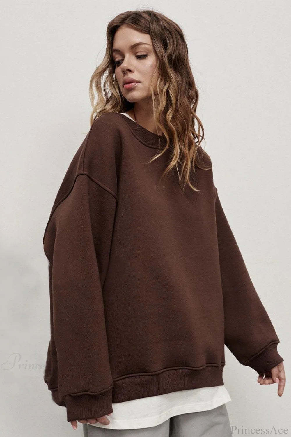 Minimalist Solid Crew Neck Oversize Sweatshirts