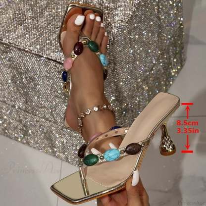 New Summer Square Clip Toe Casual Beach Flip Flops Slide Low Heel Pump