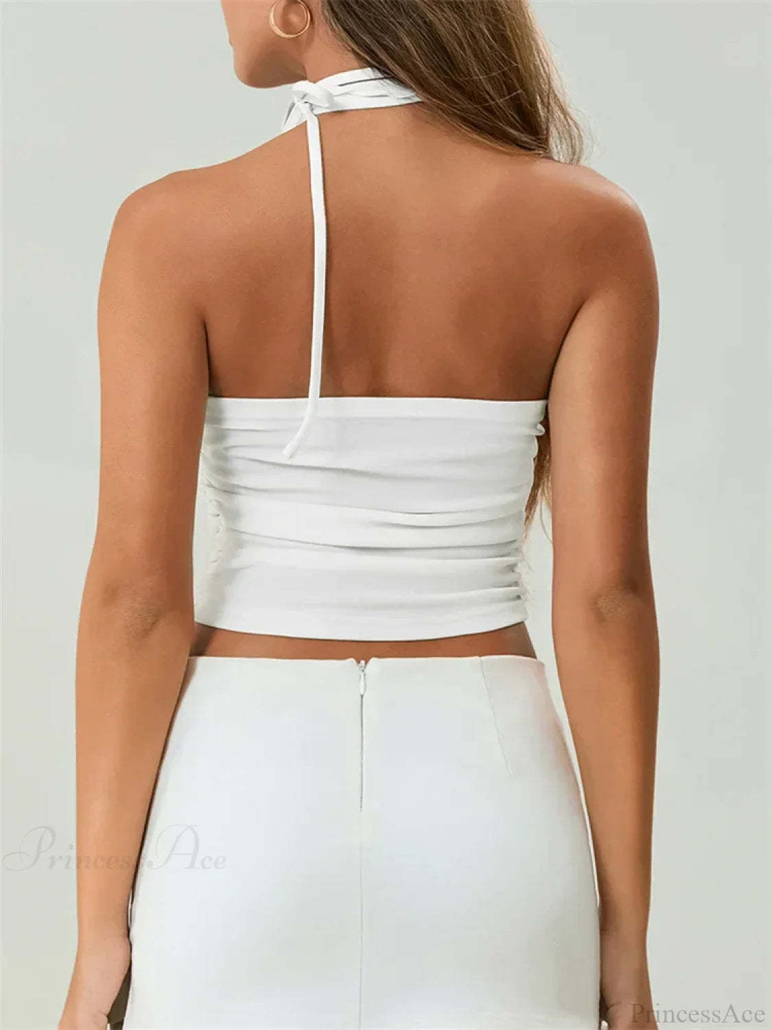 Off Shoulder 3D Flower Ruched Tube Crop Top croptop-250126