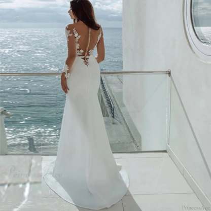 Off-Shoulder Princess Tail Wedding Dress white / 2 weddingdress-250223