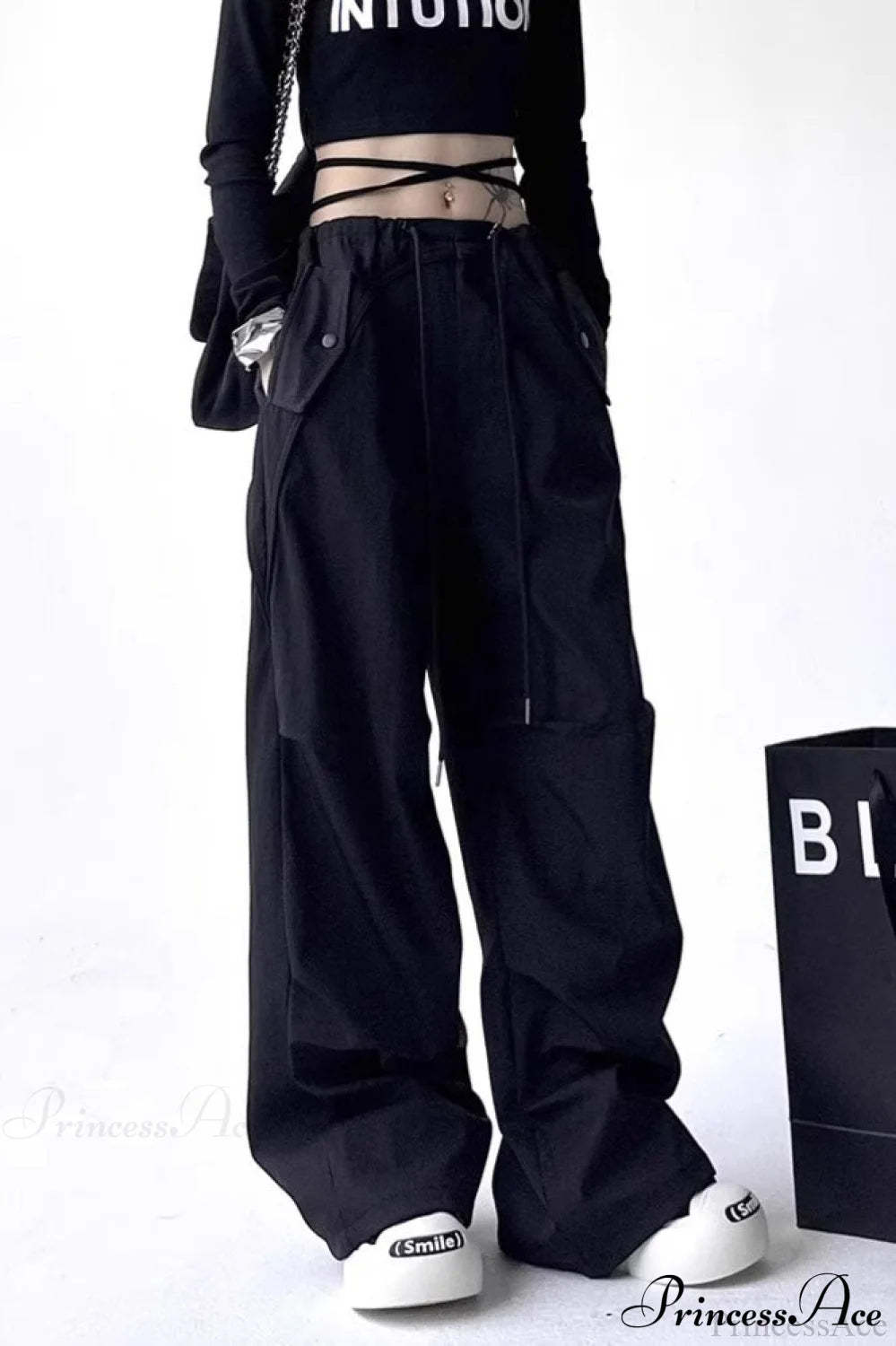 Parachute Wide-Leg Cargo Pants