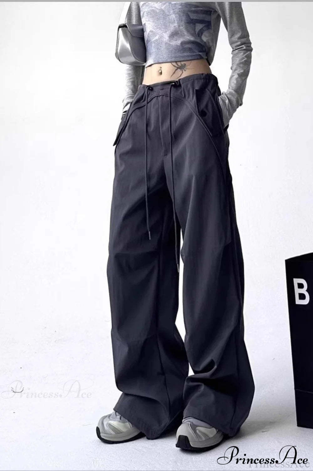 Parachute Wide-Leg Cargo Pants