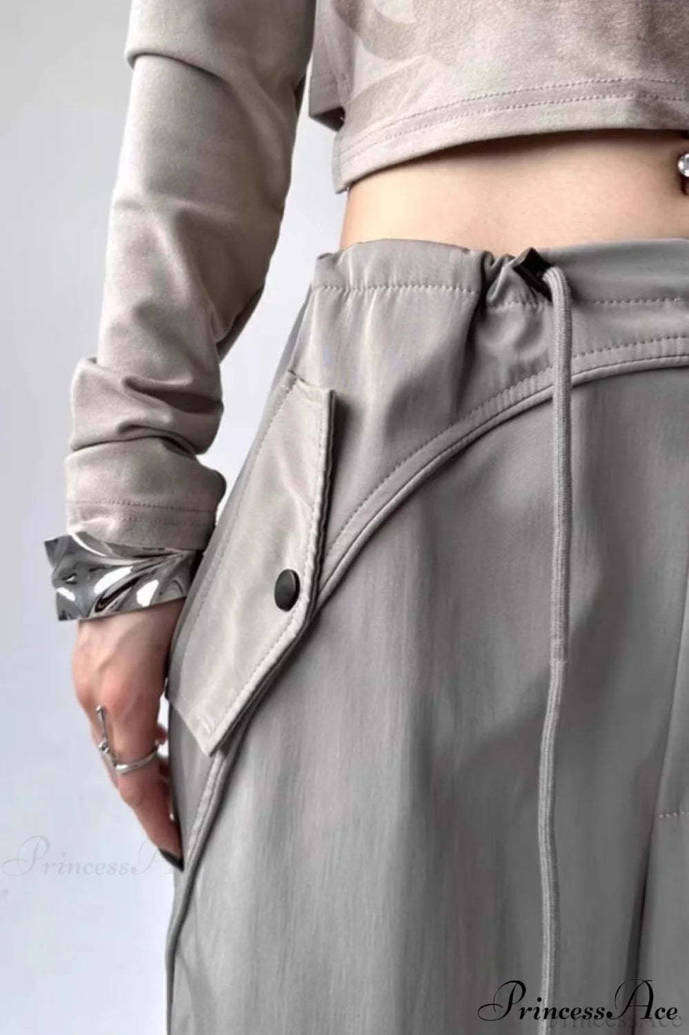 Parachute Wide-Leg Cargo Pants