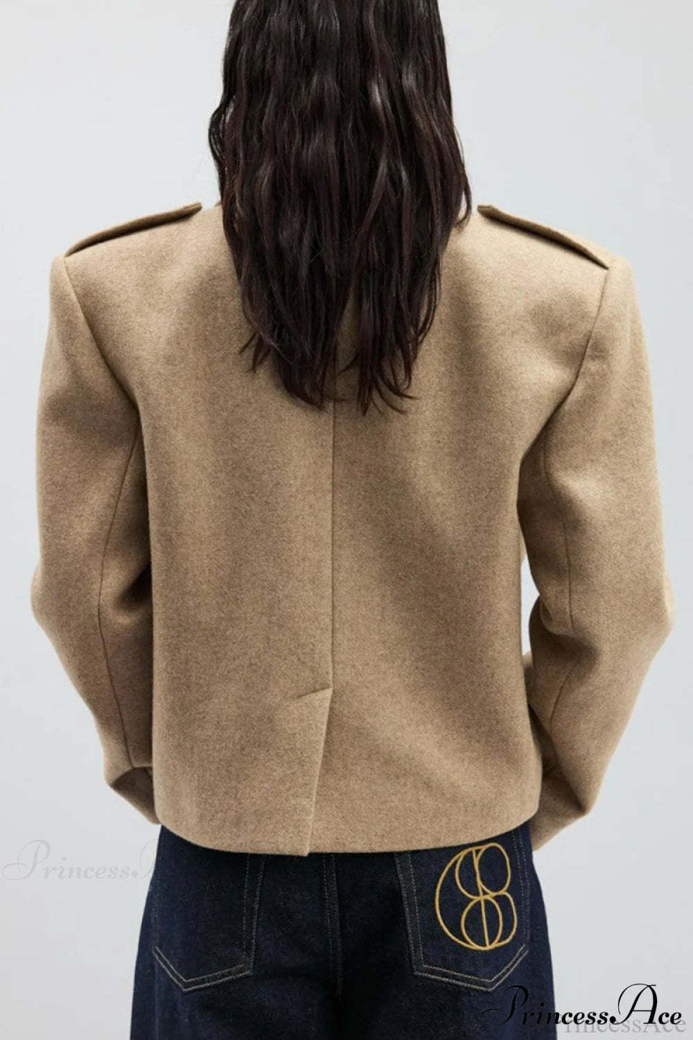 Peak Lapel Blazer Style Wool Loose Coat