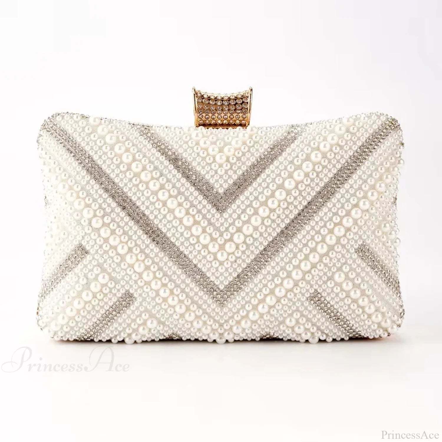 Pearl Diamond Wedding Evening Clutch Wristlet White Diamond wristlet-250126