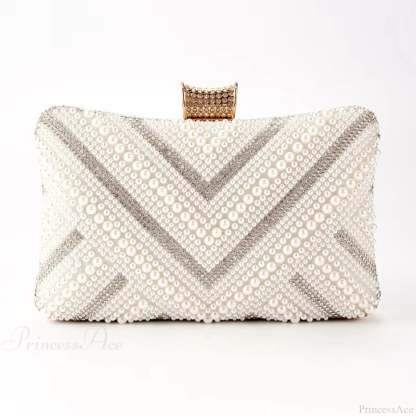 Pearl Diamond Wedding Evening Clutch Wristlet White Diamond wristlet-250126