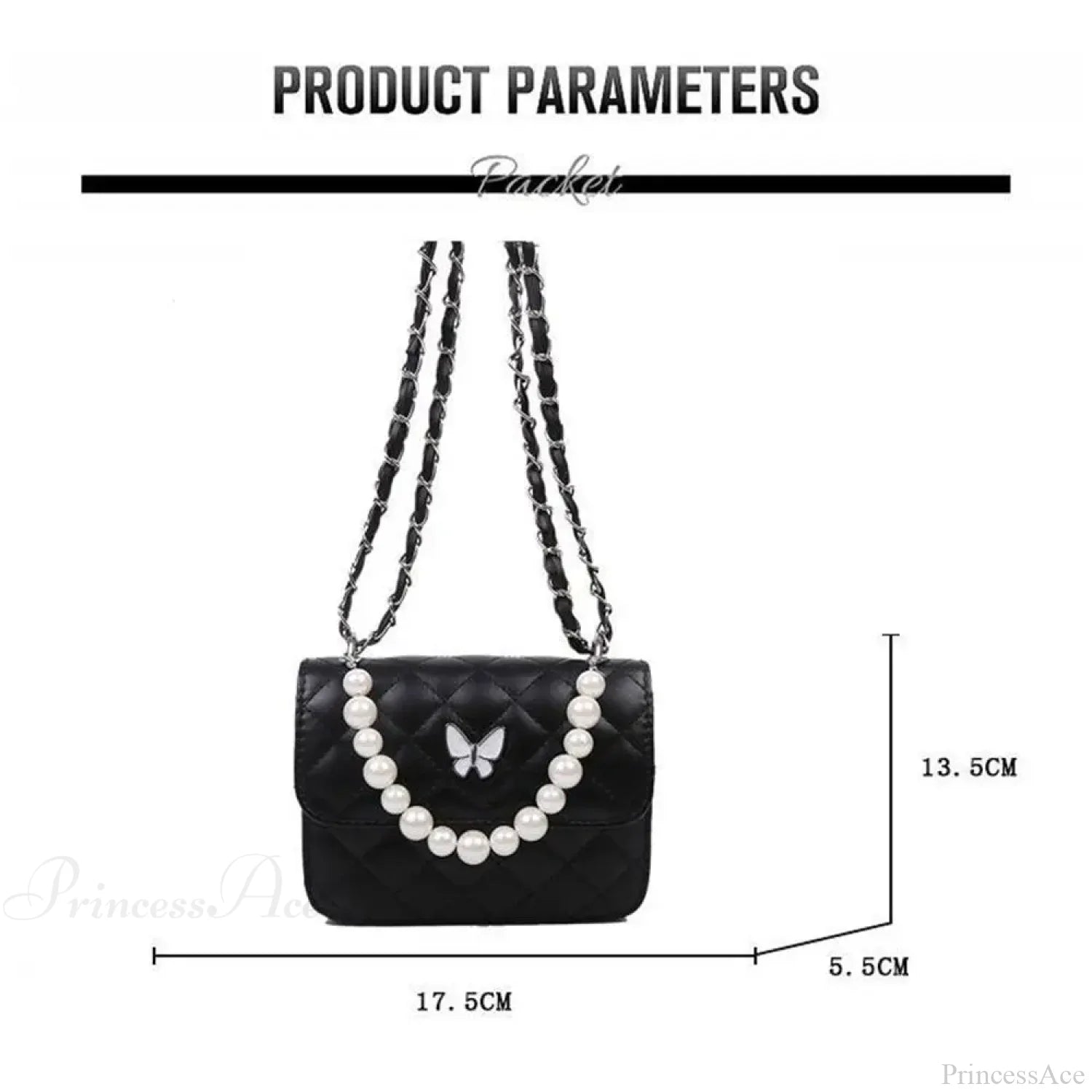 Pearl Shoulder Handbag PU Leather All-Match Tote handbag-250126