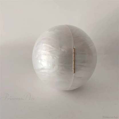Pearl White Egg Acrylic Box Oval Bridal Messenger Clutch Bag clutchbag-250126