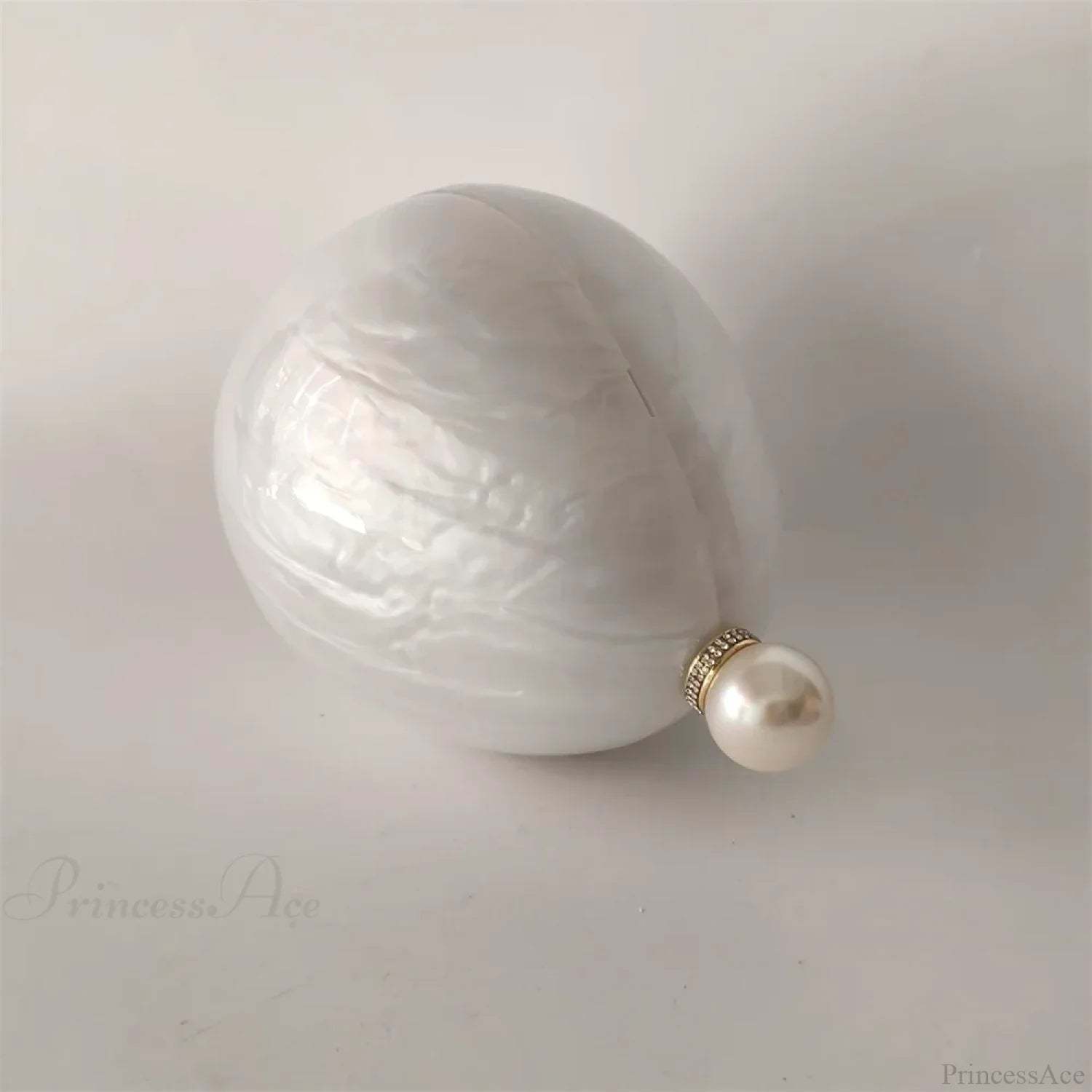 Pearl White Egg Acrylic Box Oval Bridal Messenger Clutch Bag clutchbag-250126