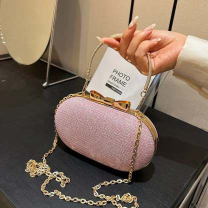 Pink Bling Sequins Evening Designer Luxury Crossbody Clutch Bag clutchbag-250126