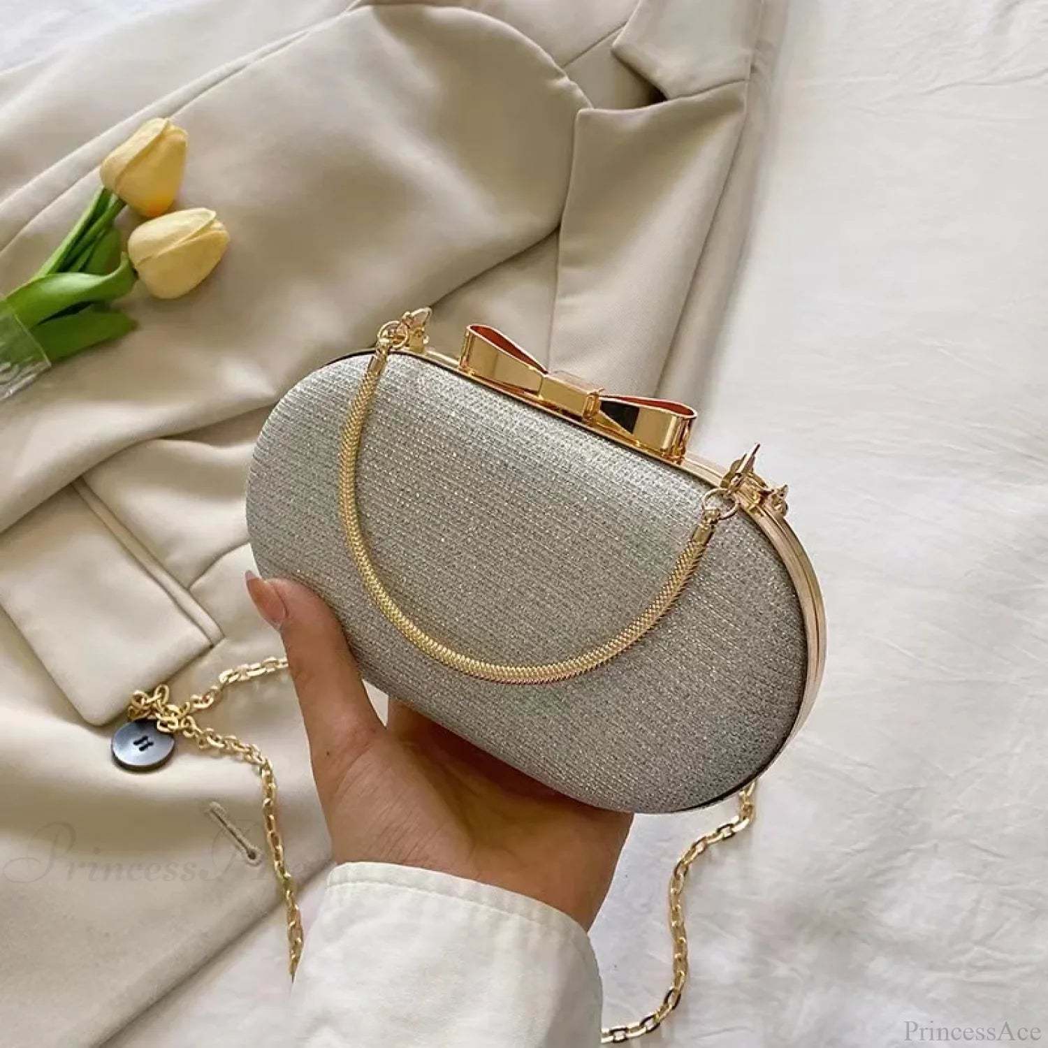 Pink Bling Sequins Evening Designer Luxury Crossbody Clutch Bag Silver clutchbag-250126